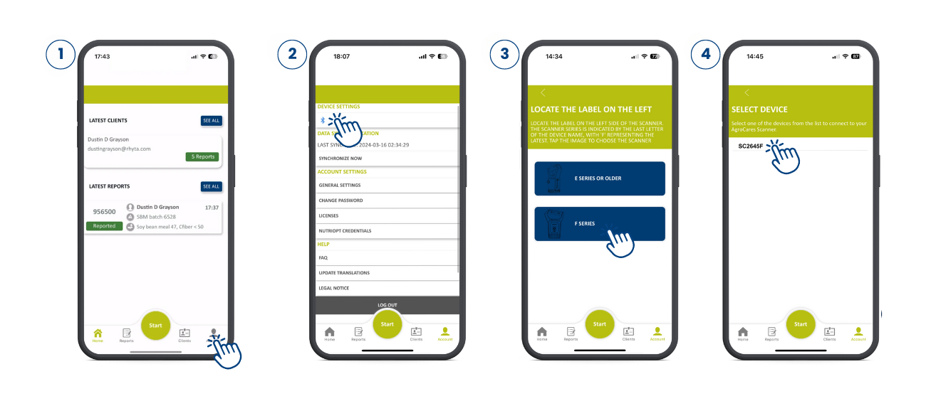 Connecting your phone to the app